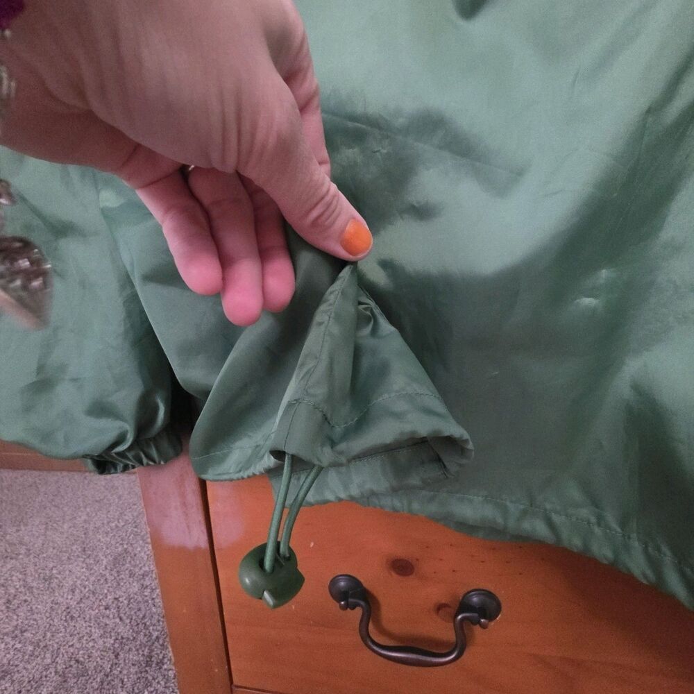 John Deere Mens Sz XXL Green 1/4 Zip Pullover Windbreaker Lightweight Raincoat - Picture 6 of 10